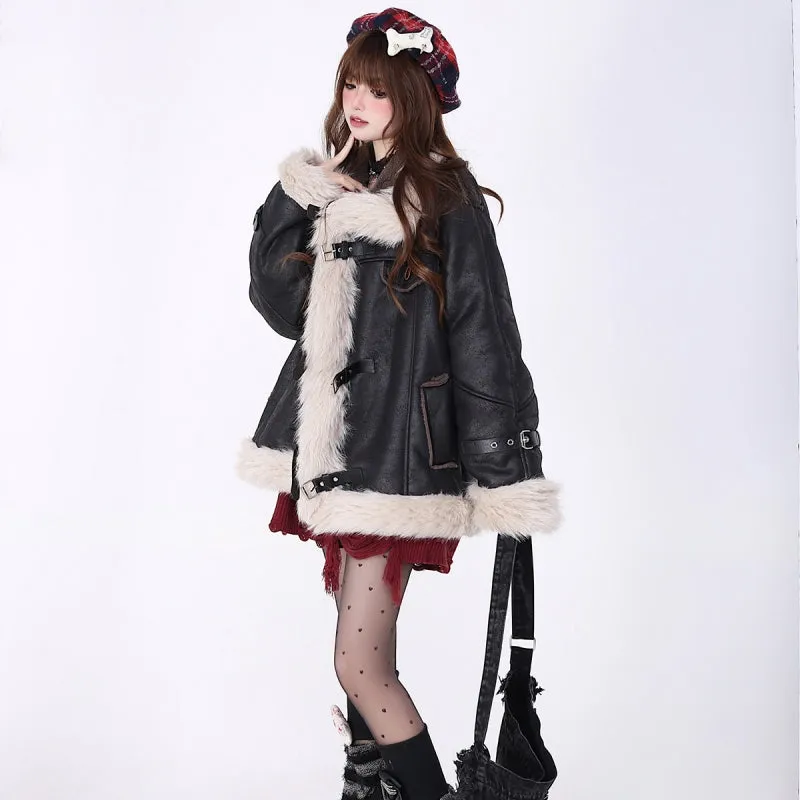American retro Maillard-style Coat
