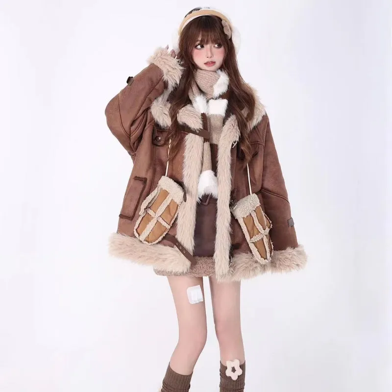 American retro Maillard-style Coat