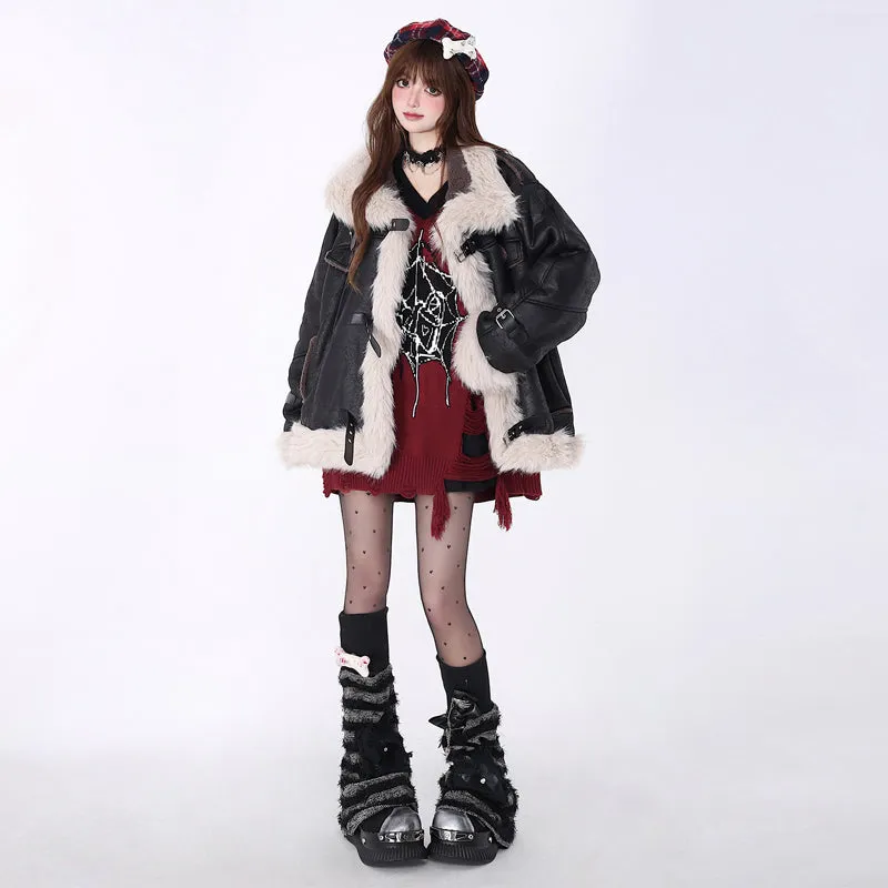 American retro Maillard-style Coat