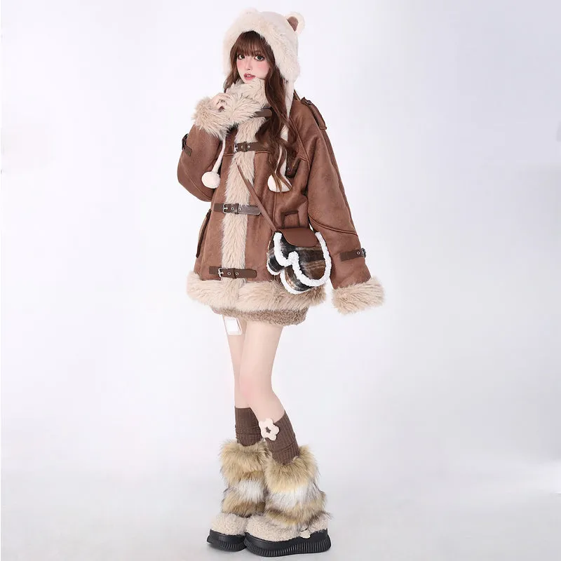 American retro Maillard-style Coat