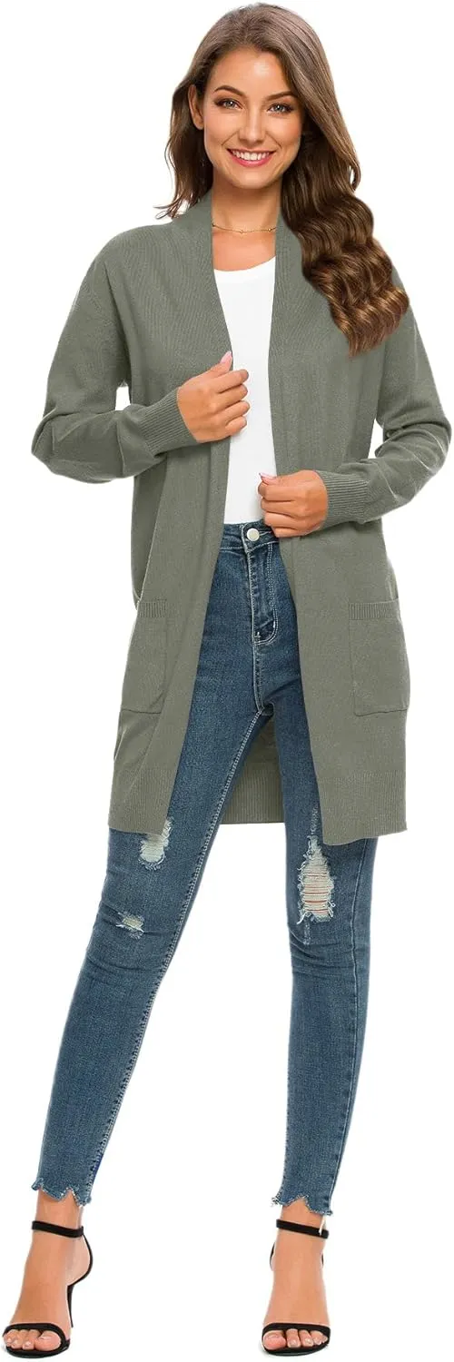 Anymiss Womens Lightweight Cardigan Sweaters Knit Kimono Oversized Soft Jackets with Pockets S-3X