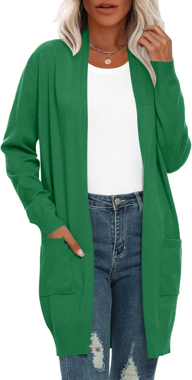 Anymiss Womens Lightweight Cardigan Sweaters Knit Kimono Oversized Soft Jackets with Pockets S-3X