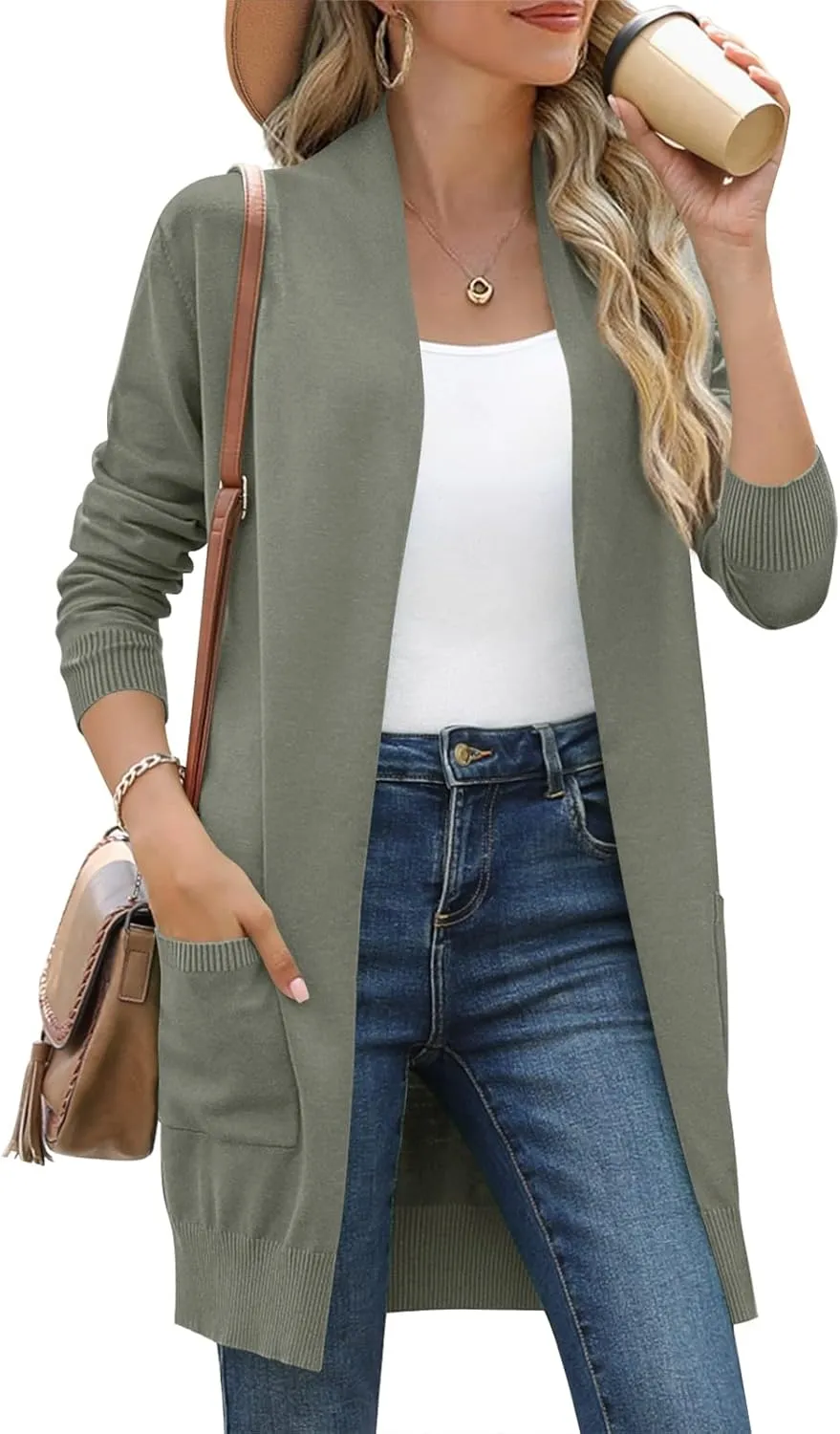 Anymiss Womens Lightweight Cardigan Sweaters Knit Kimono Oversized Soft Jackets with Pockets S-3X