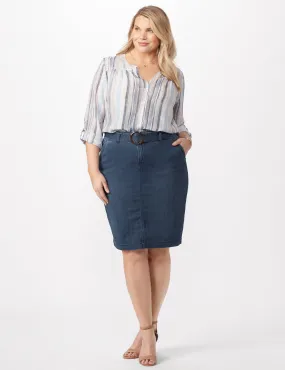 Belted Denim Skirt