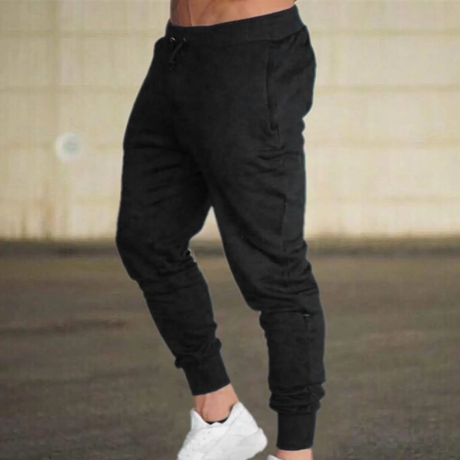 Big and Tall Sweatpants for Men Sweatpants for Men Loose Fit Men's Solid Cotton Yoga Sweatpants Athletic Lounge Pants