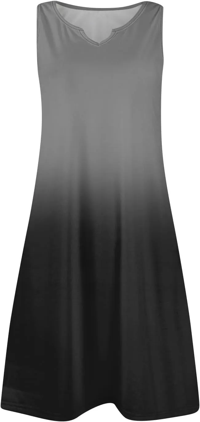 FlekmanArt Women's Tank Nightgown Dresses V Neck Sleepshirts Soft Dress Sleeveless Solid Color Chemise Nightdress S-XXL