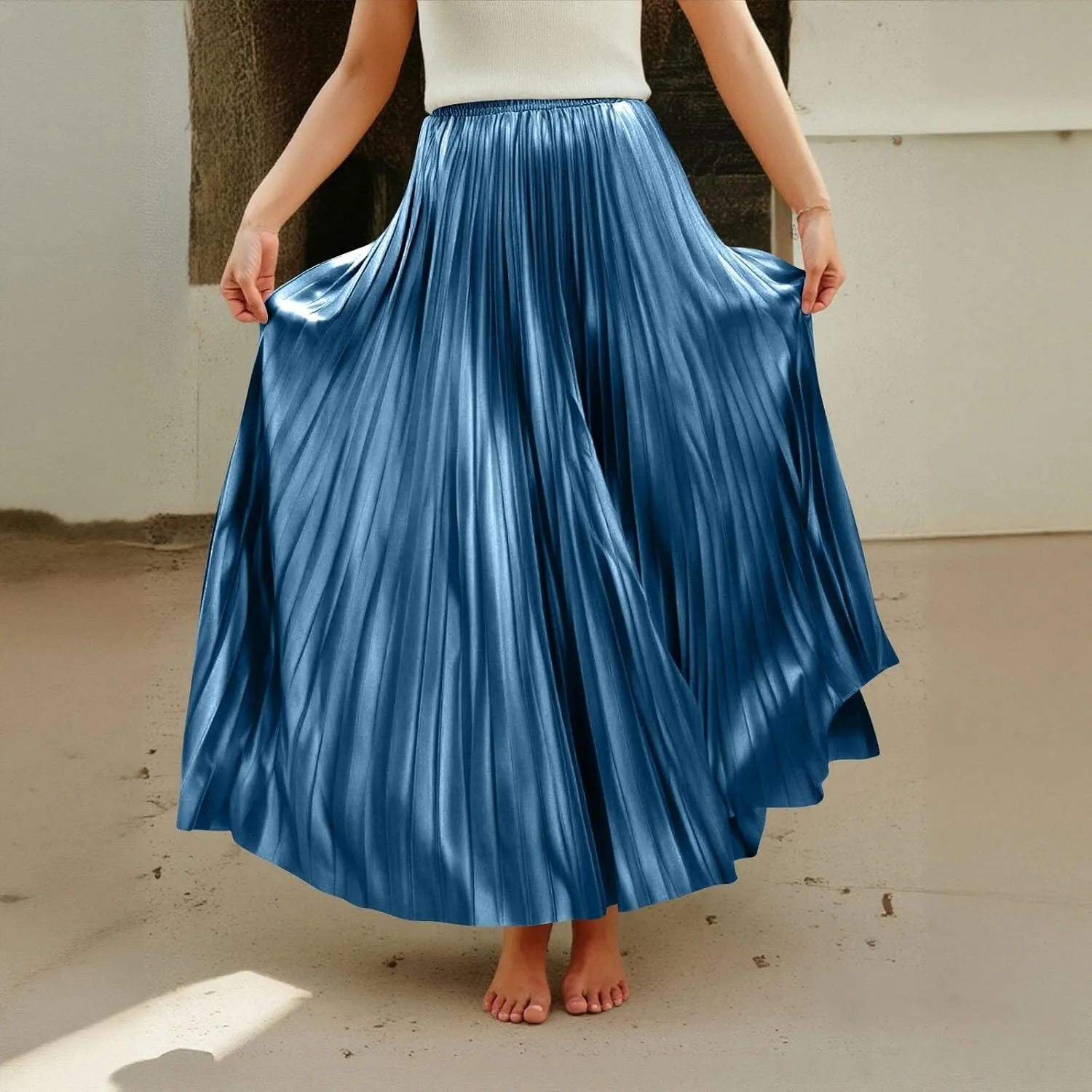 Floral Skirts for Women Flutter Peasant Casual Going Out Elastic Waist Festival Flowy Travel Smocked Boho Skirts for Women