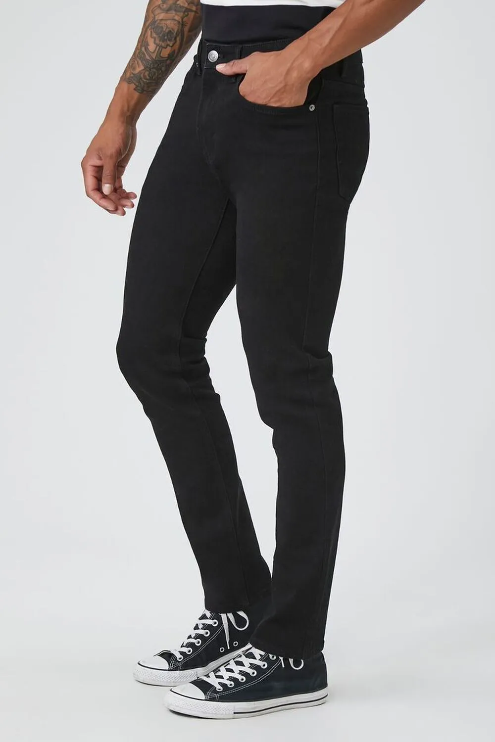 Forever 21 Stretch Denim Skinny Jeans, Black