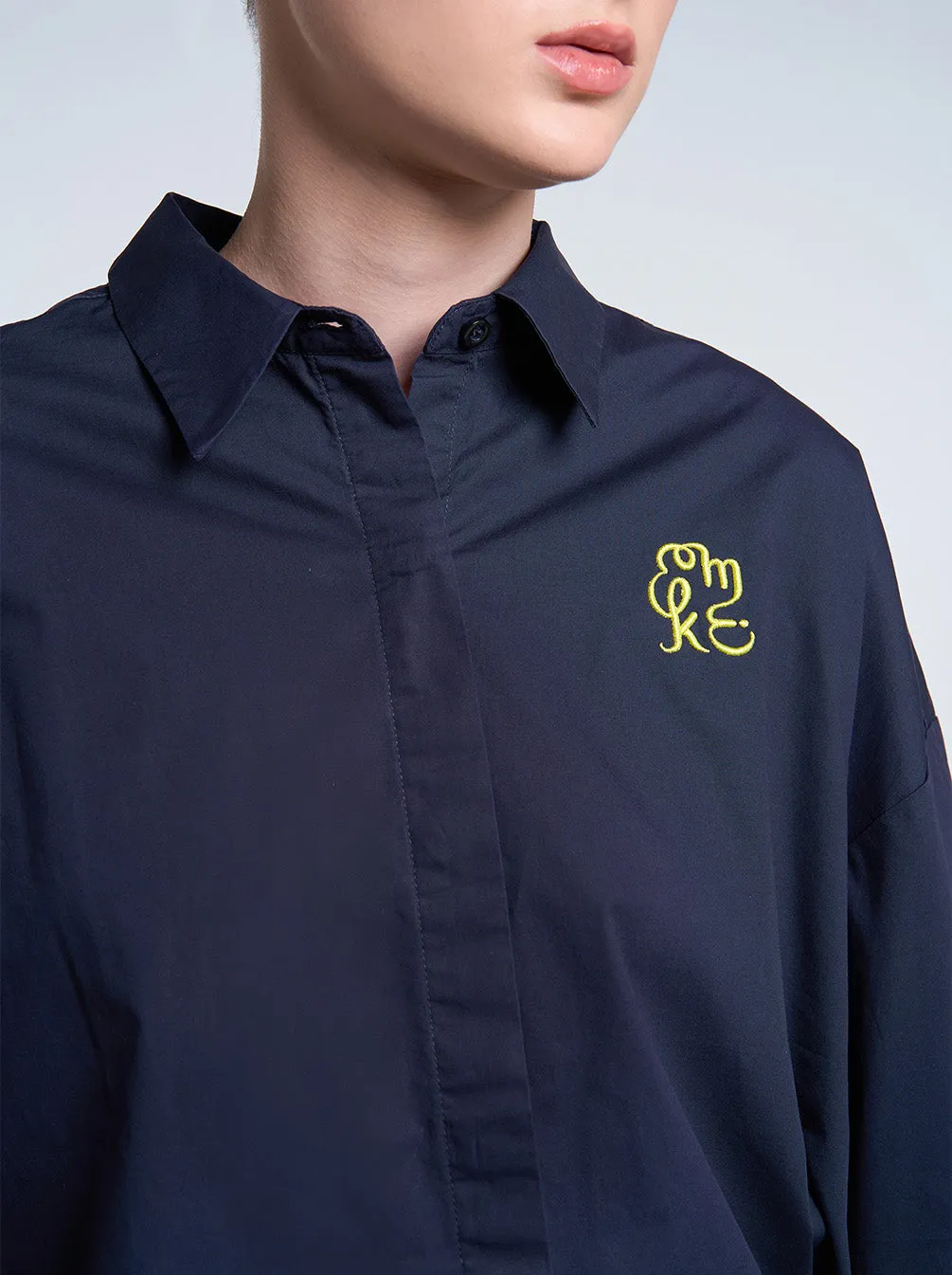 GALE EMBROIDERY TOP DEEP INDIGO
