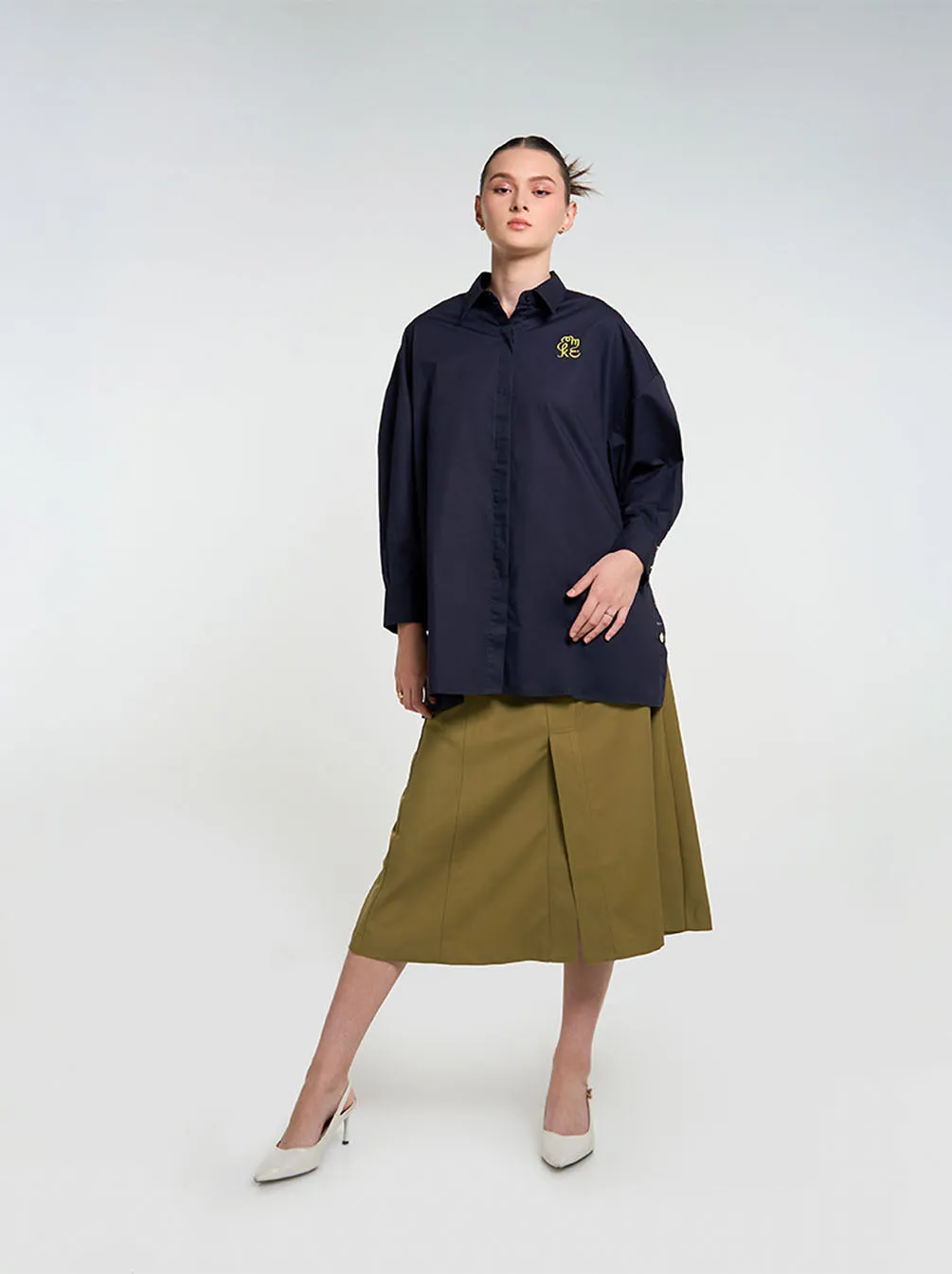 GALE EMBROIDERY TOP DEEP INDIGO