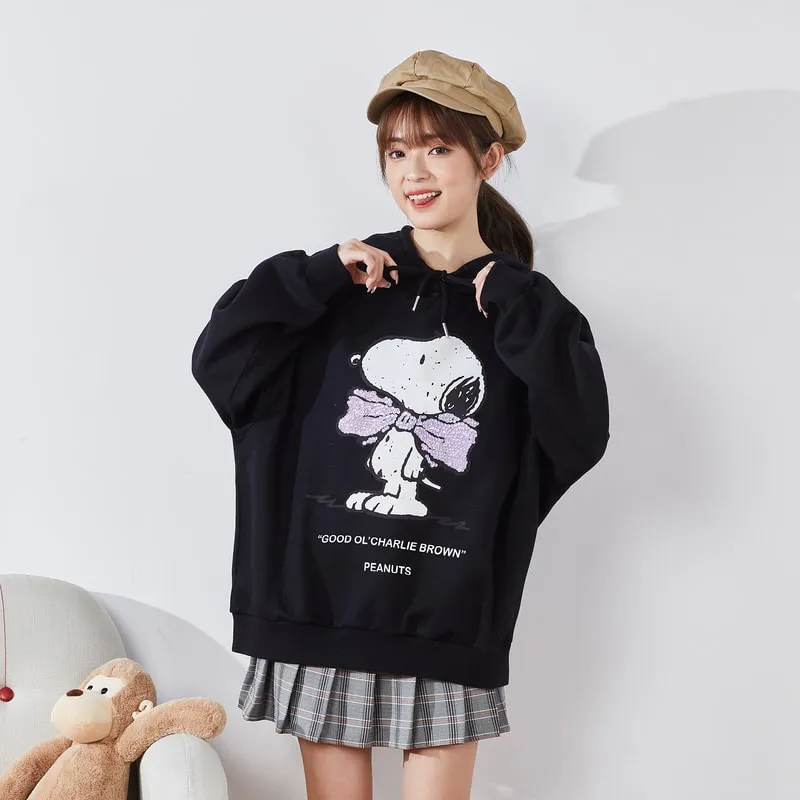 Kawaii Black Snoopy Hoodie