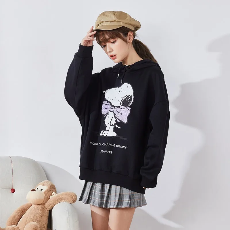 Kawaii Black Snoopy Hoodie