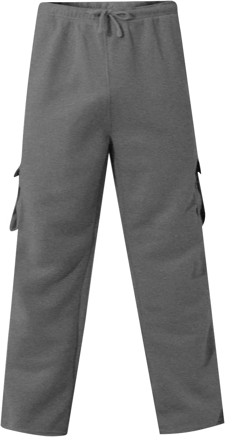 Mens Cargo Sweatpants Athletic Straight Jogger Pant with Pockets Big and Tall Baggy Tactical Workout Trouser