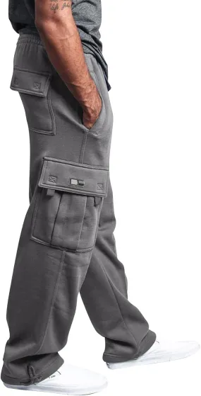 Mens Cargo Sweatpants Athletic Straight Jogger Pant with Pockets Big and Tall Baggy Tactical Workout Trouser