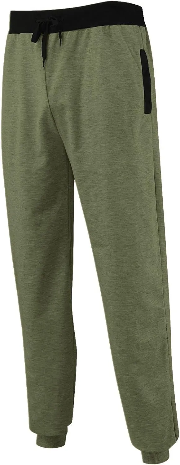 Mens Warm Fleece Sweatpants Winter Joggers Pants Sherpa Lined Athletic Sweatpants with Zipper Pockets