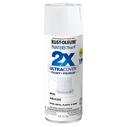 Rust-Oleum 12oz 2X Painter's Touch® Ultra Cover® Semi Gloss Spray Paint (12 oz, Semi-Gloss White)