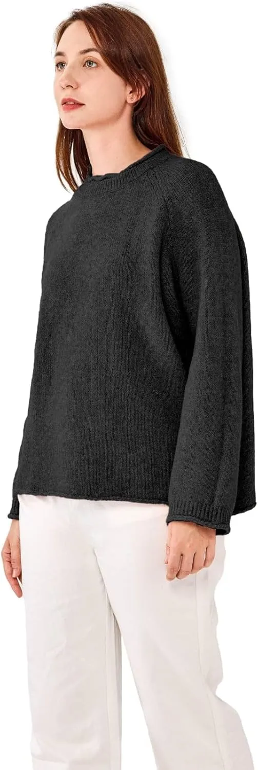 Simple&Opulence Women's Wool Blend Soft Sweater 2024 Crew Neck Long Sleeve Pullover Sweaters Tops for Women S-XL
