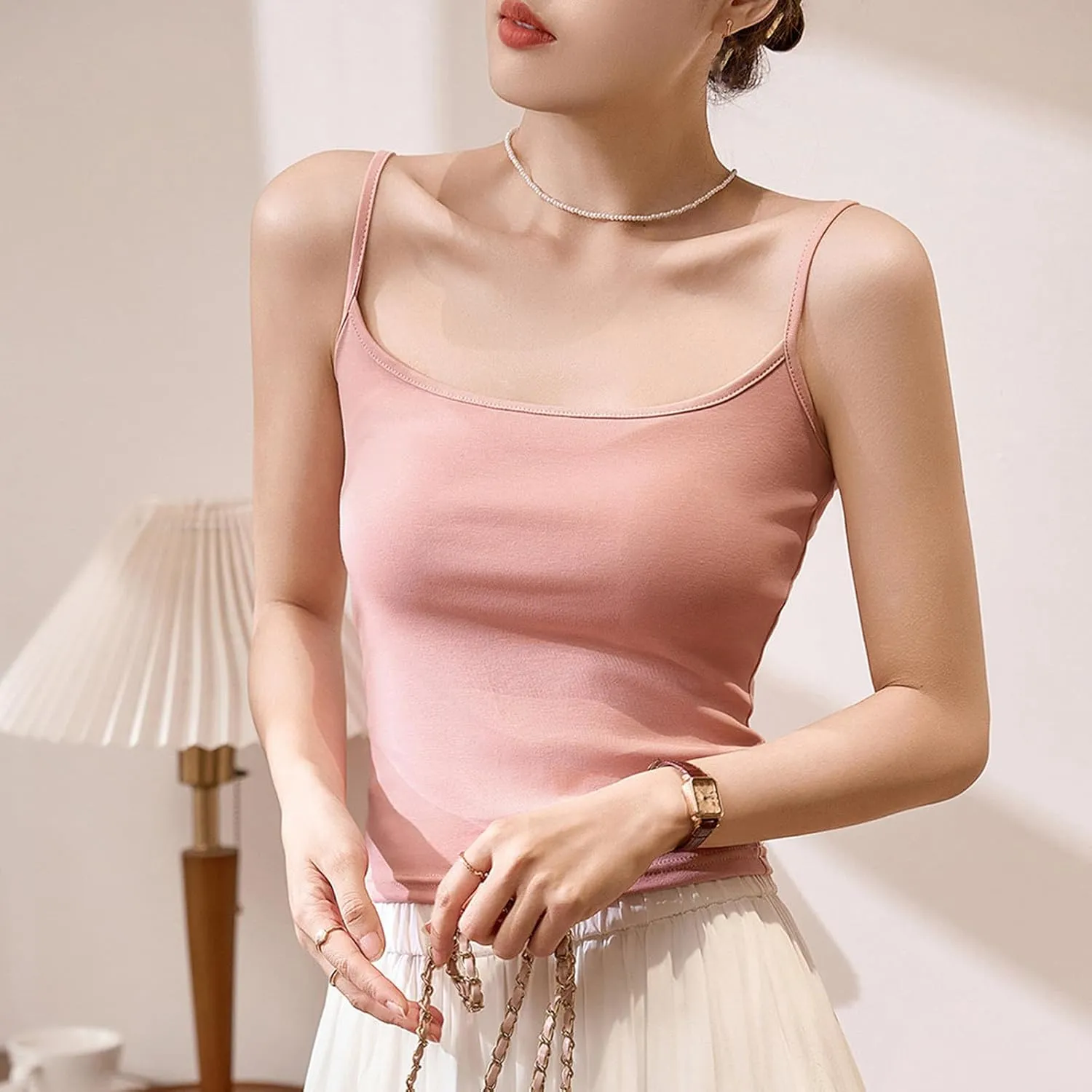 Summer Tank Tops for Women Trendy Casual Slim Sleeveless Tee Shirt Spaghetti Strap Camisole Going Out Clothes 2025