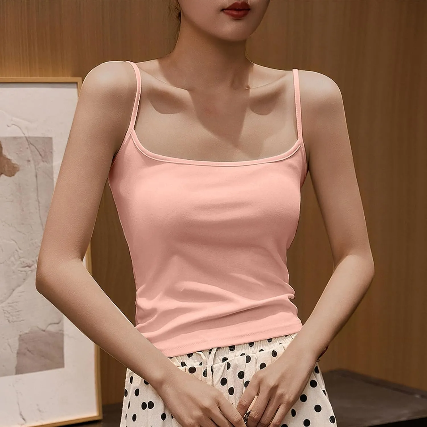Summer Tank Tops for Women Trendy Casual Slim Sleeveless Tee Shirt Spaghetti Strap Camisole Going Out Clothes 2025