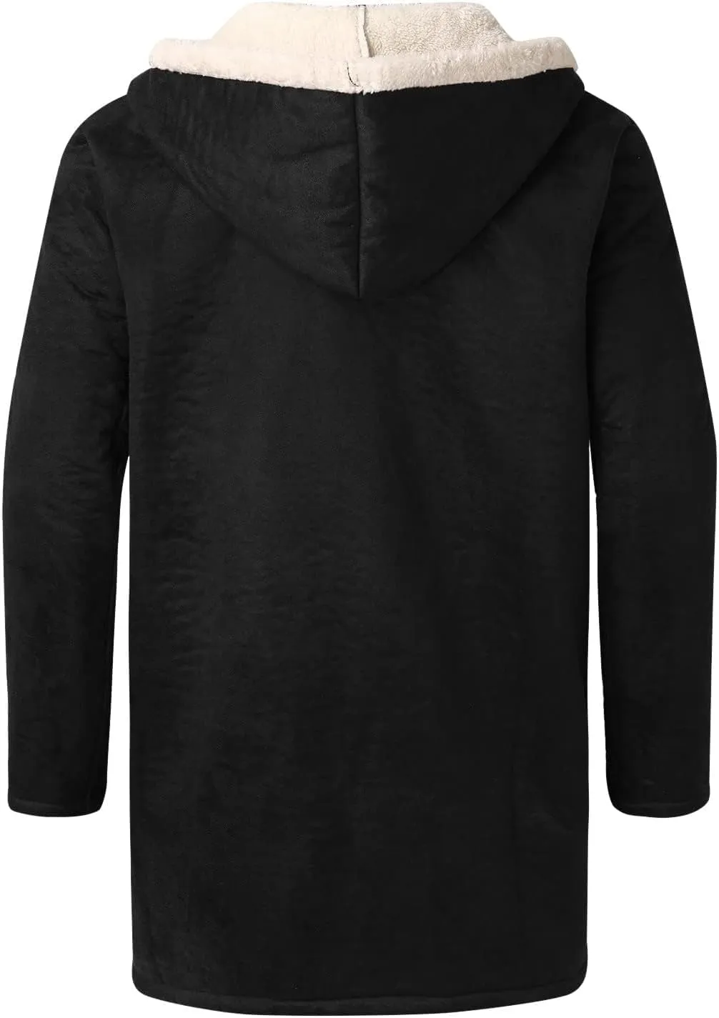 Thatrich Mens Winter Coat Hooded Faux Fur Coat Sherpa Lined Bomber Jacket Warm Zip Up Hoodies Heavyweight Jacket Warm Outwear