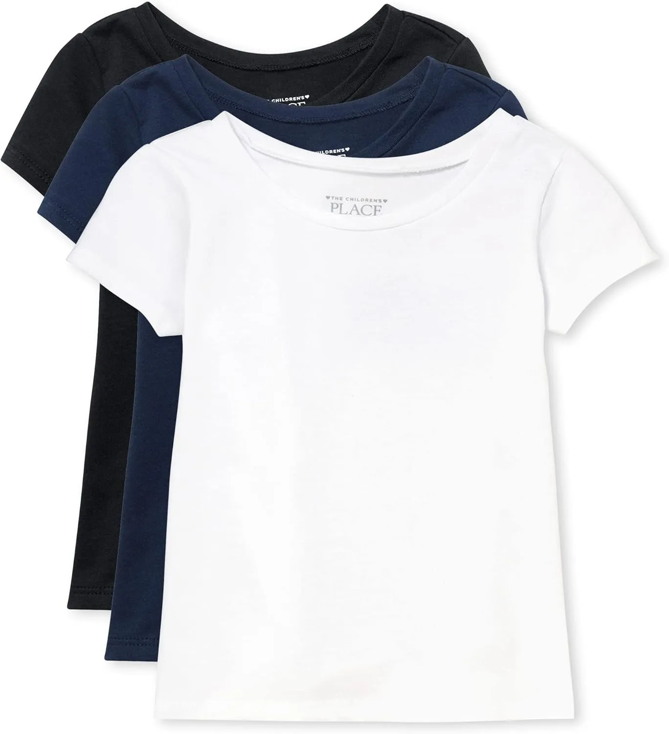 The Children's Place Baby Girls' and Toddler Short Sleeve Basic Layering T-Shirt