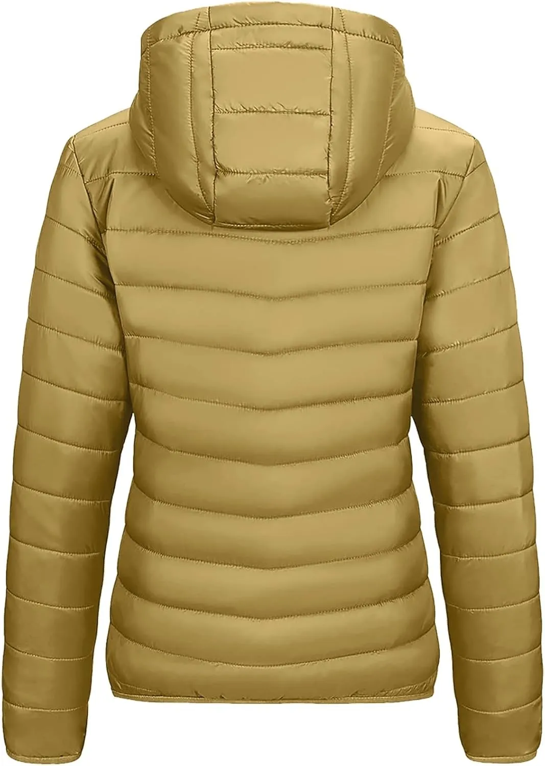 Uillui Women's Packable Ultra-Light Down Jacket Hooded Quilted Puffer Jacket Zippered Pockets Water-Resistant Winter Coats