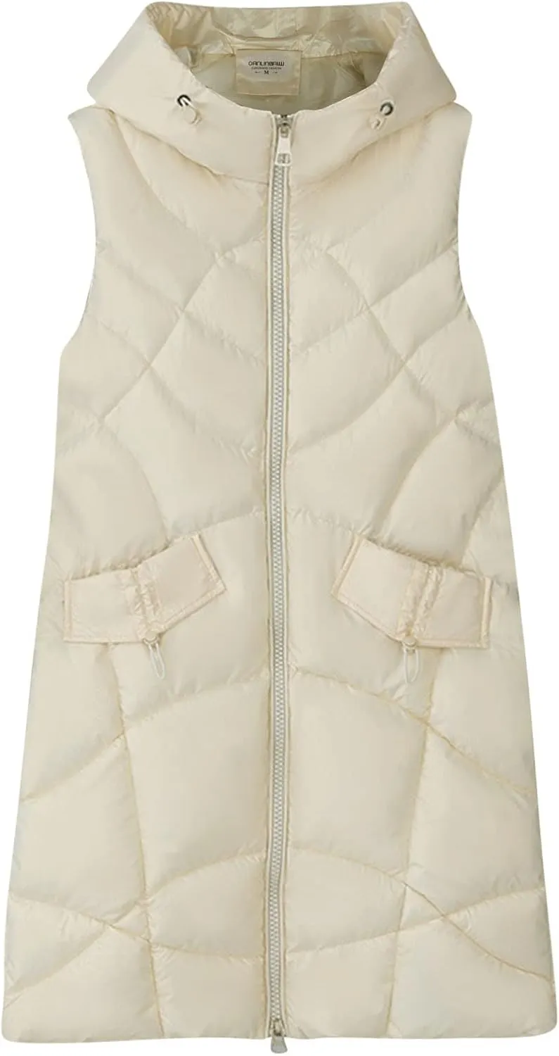 Woman Coat Winter Light Down Zip Up Puffer Jacket Plus Size Long Sleeve Quilted Pullover Outwear With Pocket
