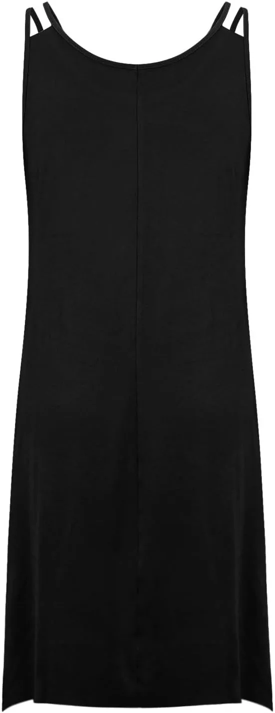 Women Plus Size Dresses Summer Spaghetti Strap Sundress Irregular Hem Midi Tank Dress 2025 Beach Fashion
