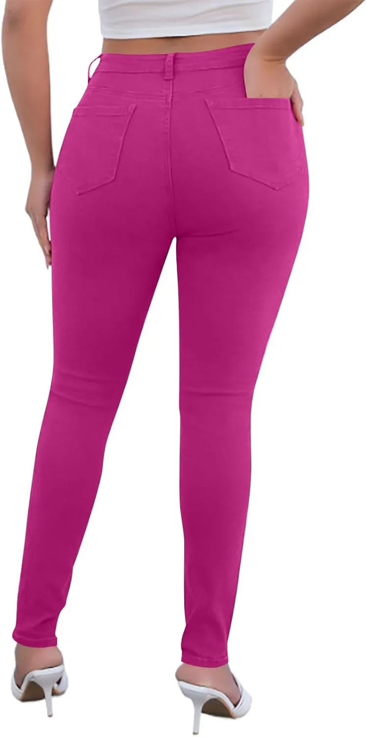 Women's High Waist Skinny Jeans Casual Sexy Butt Lift Slim Fit Stretch Denim Pants Trendy Stretch Pencil Jeans