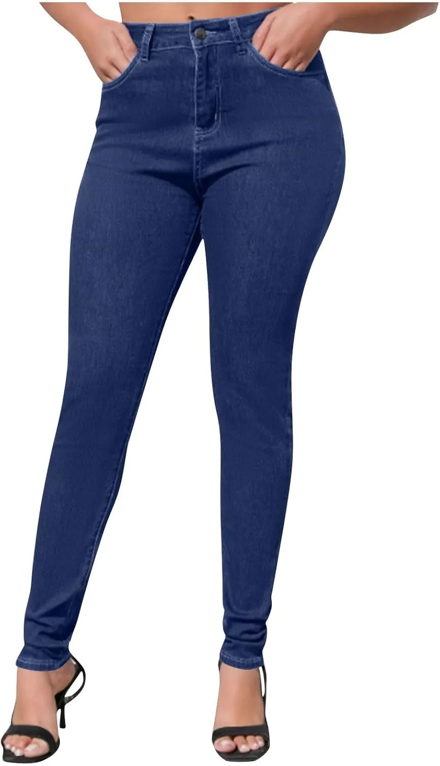 Women's High Waist Skinny Jeans Casual Sexy Butt Lift Slim Fit Stretch Denim Pants Trendy Stretch Pencil Jeans