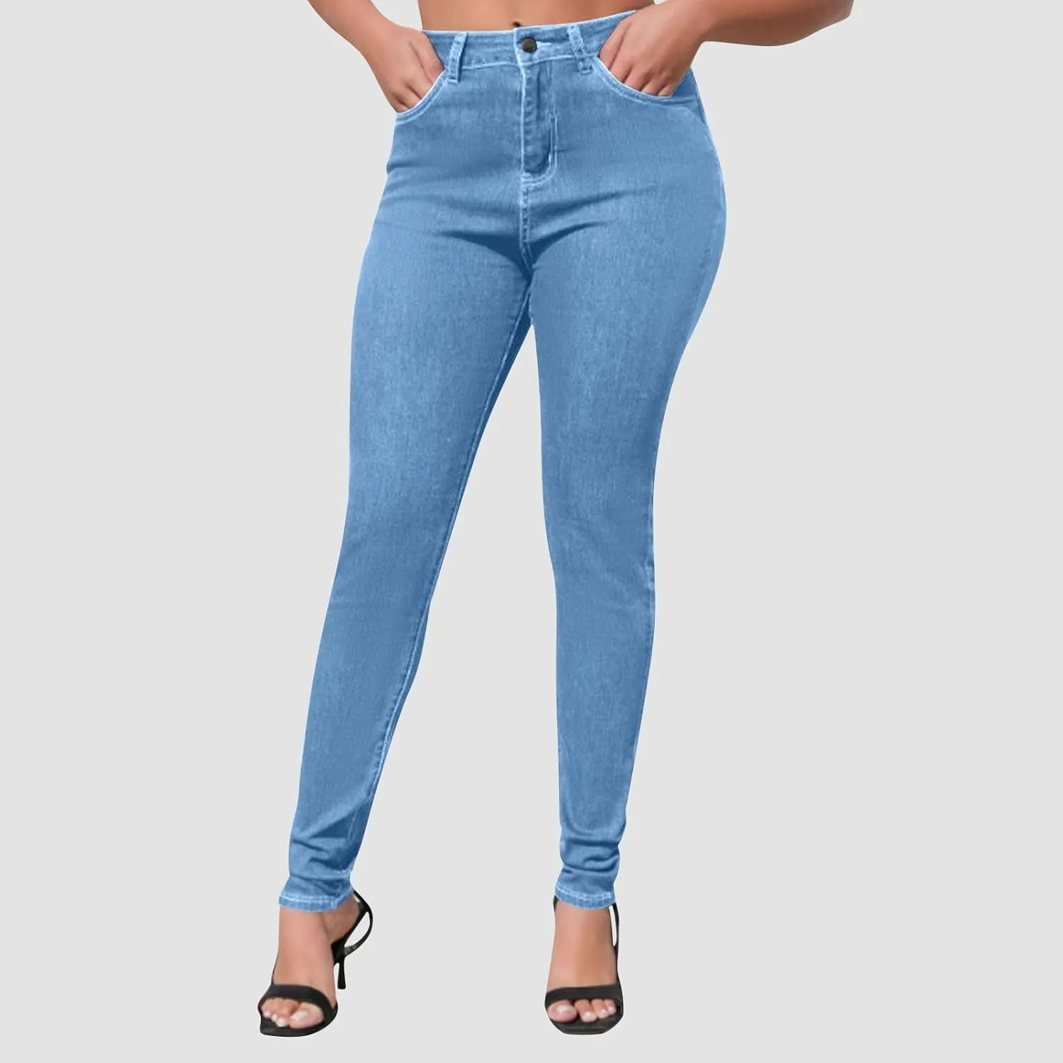 Women's High Waist Skinny Jeans Casual Sexy Butt Lift Slim Fit Stretch Denim Pants Trendy Stretch Pencil Jeans