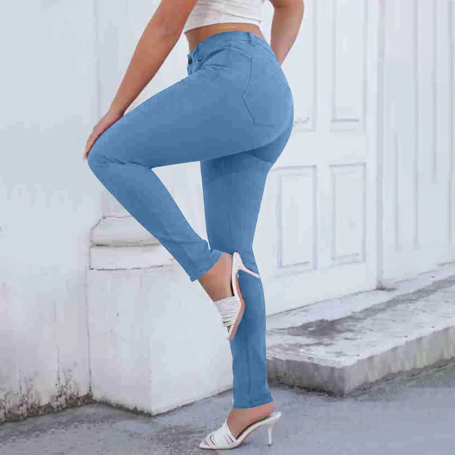 Women's High Waist Skinny Jeans Casual Sexy Butt Lift Slim Fit Stretch Denim Pants Trendy Stretch Pencil Jeans