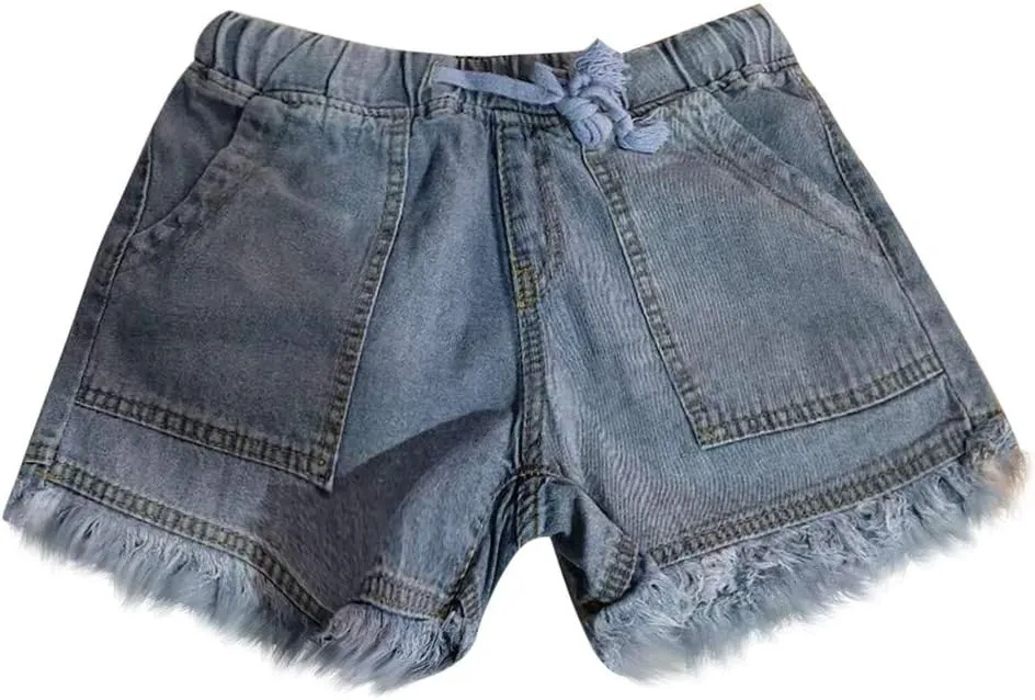 Womens Jean Shorts Plus Size High Waisted Stretchy Casual Denim Shorts Ripped Frayed Hem Summer Trendy Holiday Pants