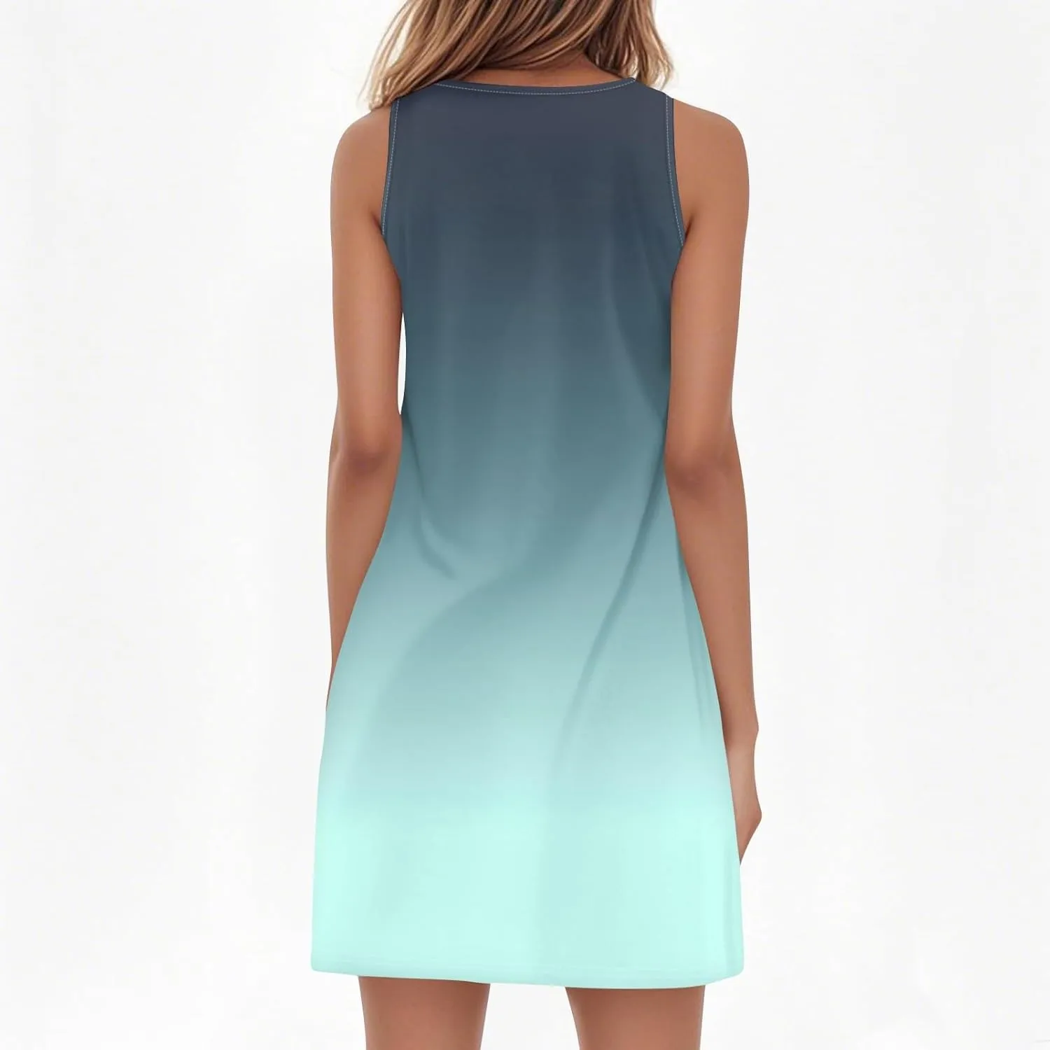 Women's Tank Nightgown Dresses V Neck Sleepshirts Soft Dress Sleeveless Solid Color Chemise Nightdress S-XXL