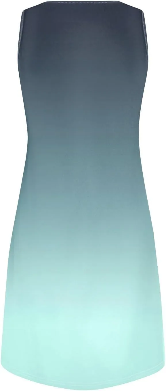 Women's Tank Nightgown Dresses V Neck Sleepshirts Soft Dress Sleeveless Solid Color Chemise Nightdress S-XXL