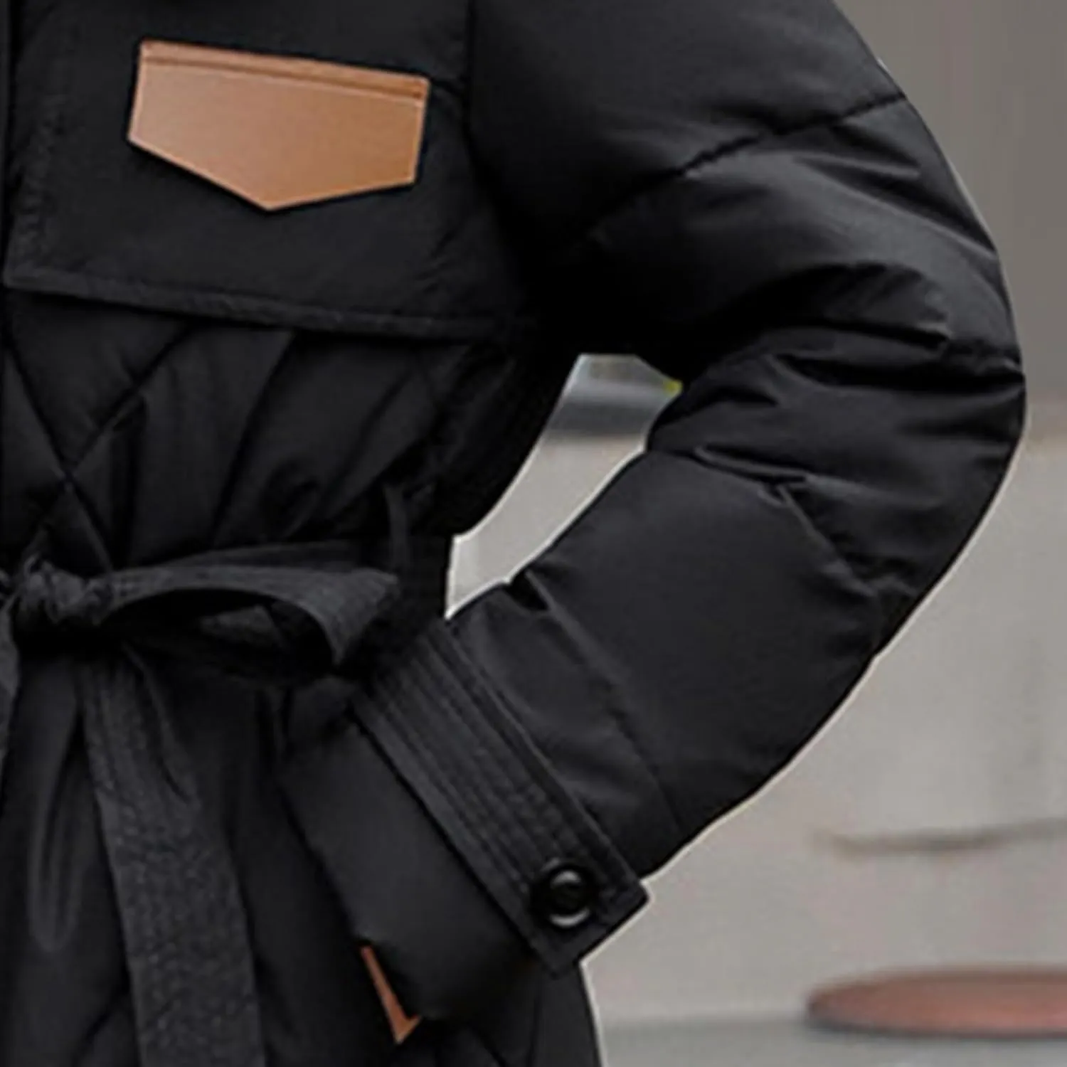 Womens Winter Coats Faux Fur Collar Warm Long Puffer Jackets Thicken Warm Outerwear Down Coats Parkas Quilted Jackets