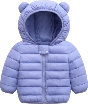 WUSENST Baby Boys Girls Winter Coats Hoods Light Puffer Down Jacket Outwear