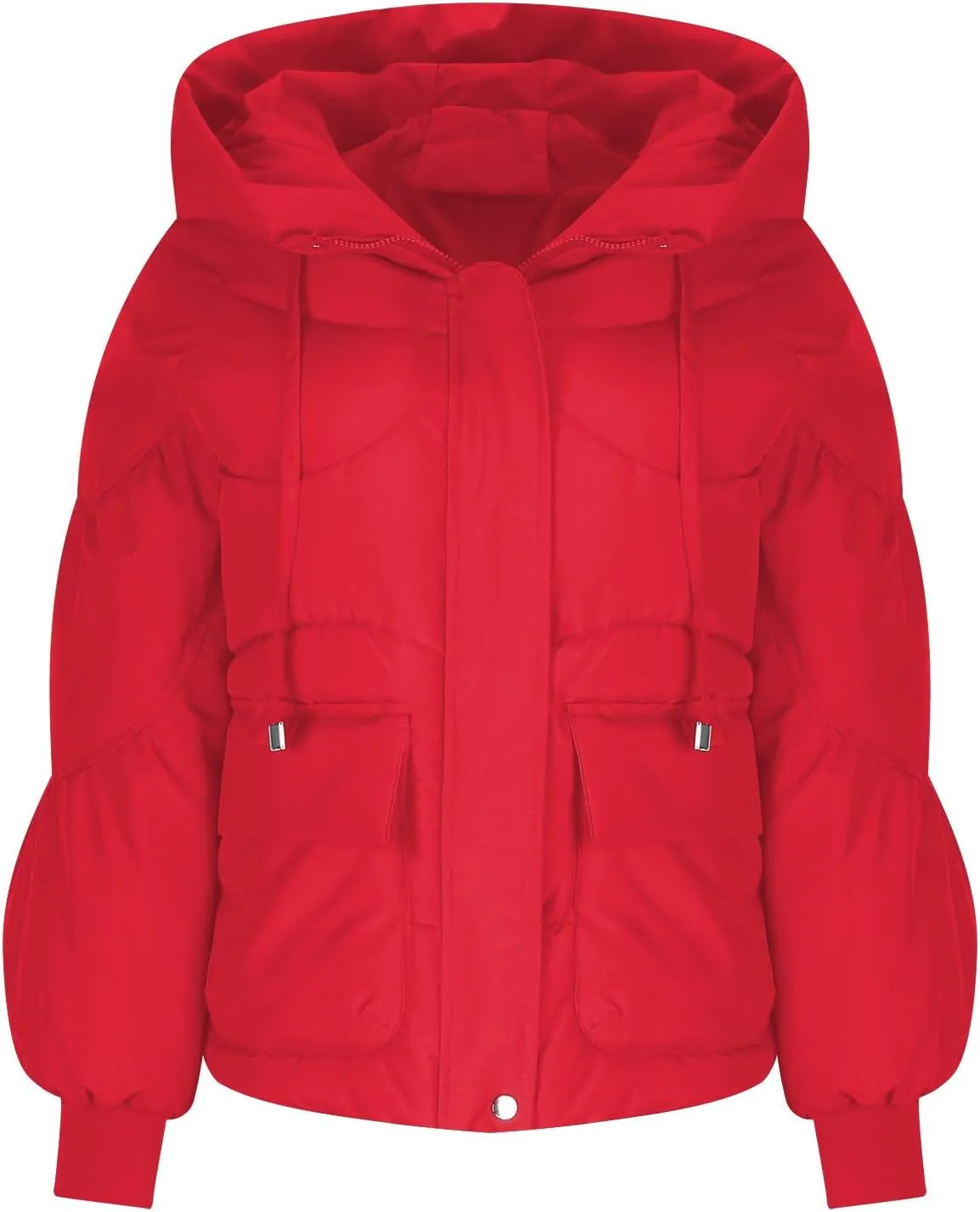 XUNRYAN Women Winter Warm Down Coat Quilted Lightweight Puffer Jackets Hooded Warm Thicken Anoraks Parkas Outwear Clothes